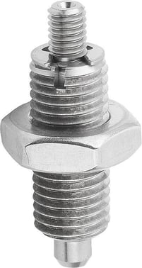 [4059245016310] INDEXING PLUNGER WITHOUT COLLAR SIZE: 9 D1: M06X0, 75, D: 3, Model: K, WITH THREADED PIN WITH LOCKNUT, SS STEEL K0345.02903