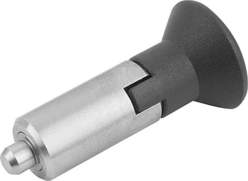 [4059245016990] INDEXING PLUNGER WITH LOCKING SLOT SIZE: 0, Model: M, SS STEEL HARDENED, COMP: TermoPlast, IC COMP: BLACK K0346.02004