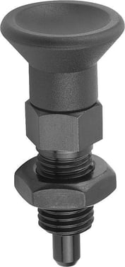 Positioneringsbolt Størrelse: 0 - D1: M8x1, D: 4, Model: B med låsemøtrik, hærdet stål, Materiale: TermoPlast, Materiale: sort K0630.22004