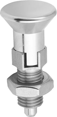 [4059245010820] INDEXING PLUNGER SIZE: 1 D1: M10X1, D: 5, Model: D WITH LOCKING SLOT WITH LOCKNUT, SS STEEL NOT HARDENED, K0632.114105