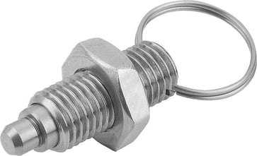 [4059245016396] INDEXING PLUNGER WITHOUT COLLAR SIZE: 2 D1: M12x1,5, D: 6, Model: U WITH LOCKNUT, SS STEEL HARDENED K0635.04206