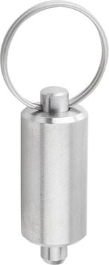 [4059245017379] INDEXING PLUNGER WITHOUT COLLAR SIZE: 1, D1: 12, D: 5, L: 52, Model: V WITH KEY RING WO. Groove, SS STEEL HARDENED K0636.04105