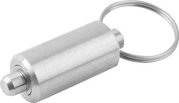[4059245017362] INDEXING PLUNGER WITHOUT COLLAR SIZE: 0, D1: 10, D: 4, L: 40, Model: V WITH KEY RING WO. Groove, SS STEEL HARDENED K0636.04004