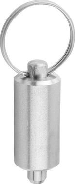 [4059245017607] INDEXING PLUNGER WITHOUT COLLAR SIZE: 3, D1: 18, D: 8, L: 72, Model: V WITH KEY RING WO. Groove, SS STEEL NOT HARDENED K0636.14308