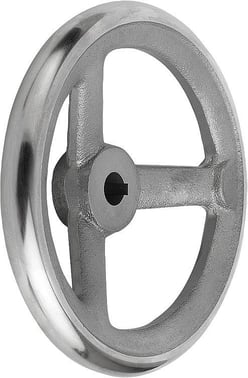 HANDWHEEL DIN950, D1: 140 REAMED HOLE WITH SLOT D2: 16H7, B3: 5, T: 18, 3, GREY CAST IRON, WITHOUT GRIP K0671.1140X16