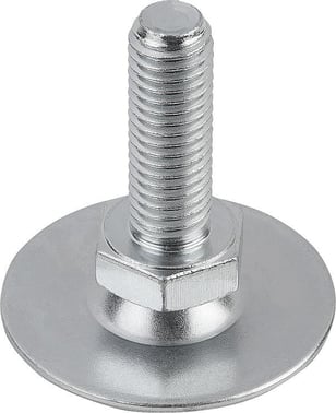 LEVELLING FOOT WITHOUT HOLE M08X16, D: 30, STEEL K0678.03008X016