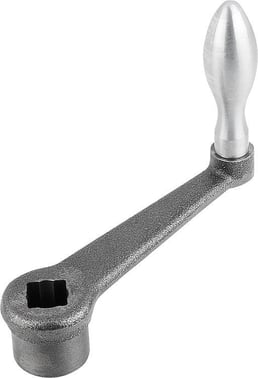 [4059245100743] CRANK HANDLE TO DIN469 SQUARE SOCKET SW: 17 +0, 3, A: 125, H: 120, Model: F MACHINE HANDLE FIXED, GREY CAST IRON, K0685.112X17