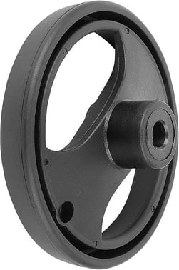 2-SPOKE HANDWHEEL D1: 129 REAMED HOLE WITH SLOT D2: 12H7, B3: 4, T: 13, 8, POLYAMIDE, WITHOUT GRIP K0725.1130X12