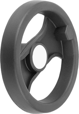 2-SPOKE HANDWHEEL D1: 80 REAMED HOLE WITH SLOT D2: 8H7, B3: 2, T: 9, POLYAMIDE, WITHOUT GRIP K0725.1080X08