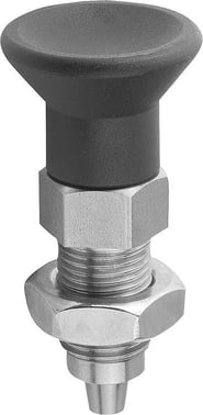 [4059245012565] INDEXING PLUNGER PREMIUM WITH TAPERED INDEXING PIN SIZE: 4 D1: M20x1,5, D: 10, Model: B WITH LOCKNUT, K0736.502410