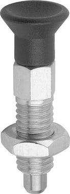 [4059245204816] INDEXING PLUNGER ECO SIZE: 3 D1: M12, D: 8, Model: B WITH LOCKNUT, STEEL NOT HARDENED, COMP: TermoPlast, IC K0747.02308120