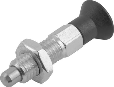 [4059245204786] INDEXING PLUNGER ECO SIZE: 0 D1: M06, D: 4, Model: B WITH LOCKNUT, STEEL NOT HARDENED, COMP: TermoPlast, IC K0747.02004060