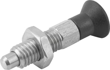 [4059245204991] INDEXING PLUNGER ECO SIZE: 1 D1: M08, D: 5, Model: B WITH LOCKNUT, SS STEEL NOT HARDENED, K0747.12105080