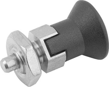 [4059245205493] INDEXING PLUNGER ECO kort model SIZE: 1 D1: M10, D: 5, Model: D, STAINLESS STEEL NOT HARDENED, COMP: TermoPlast, IC K0748.14105100