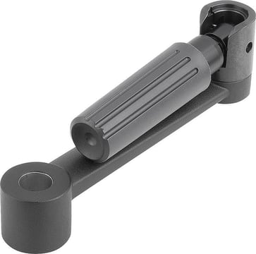 CRANK HANDLE, SAFETY GRIP SIMILAR TO DIN469 SIZE: 3 REAMED HOLE D2: 14, A: 125, H: 139, ALUMINIUM K0998.1314
