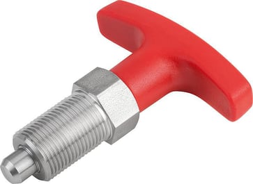 [4059245257126] INDEXING PLUNGER SIZE: 4 D1: M20x1,5, D: 10, Model: A WITHOUT LOCKNUT, SS STEEL HARDENED, COMP: POLYAMIDE COMP: RED K1124.0541084