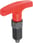 Positioneringsbolt Størrelse: 2 - D1: M12x1,5, D: 6, Model: A Uden låsemøtrik, Stålhærdet, Materiale: Polyamid Materiale: Rød K1124.520684 miniature
