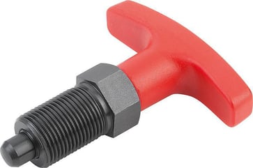 [4059245257058] INDEXING PLUNGER SIZE: 3 D1: M16x1,5, D: 8, Model: A WITHOUT LOCKNUT, STEEL HARDENED, COMP: POLYAMIDE COMP: RED K1124.530884