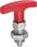 [4059245257249] INDEXING PLUNGER SIZE: 4 D1: M20x1,5, D: 10, Model: B WITH LOCKNUT, SS STEEL HARDENED, COMP: POLYAMIDE COMP: RED K1124.0641084 miniature