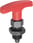 Positioneringsbolt Størrelse: 2 - D1: M12x1,5, D: 6, Model: B med låsemøtrik, Stålhærdet, Materiale: Polyamid Materiale: Rød K1124.620684 miniature
