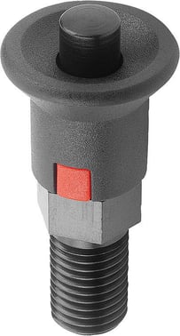 INDEXING PLUNGER SIZE: 1 D1: M10X1, D: 5, Model: A WITHOUT LOCKNUT, STEEL HARDENED, COMP: TermoPlast, IC COMP: BLACK GREY K1213.11051
