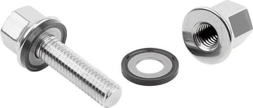 NOVOnox M 6 stainless steel flange cap nut and 6 mm. stainless steel seal washer blue K1594.064
