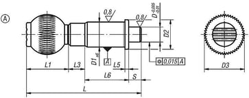 Præsisions positioneringspin uden rille, Model: A,Standard, Materiale: TermoPlast, Materiale: Sort/Grå K0361.010