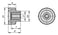 Riflet møtrik, D: M8, d1: 40, h: 25, TermoPlast, Sort/Grå RAL 7021, Materiale: stål el-galvaniseret K1472.4008 miniature