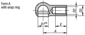SPHERICAL SEAT DIN71805 FOR ANGLE JOINT M05, D1: 8, Model: A, STEEL GALVANISED AND PASSIVATED K0712.0805