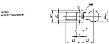 boldhoved DIN71803 FOR ANGLE JOINT, D1: 8, Model: C WITH THREADED PIN M05, SW: 7, STEEL GALVANISED AND PASSIVATED K0713.0805