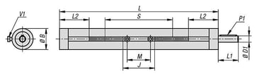 Lineær Aktuator med kugleleje B: 40, L: 1000, Rustfrit stål 1.4301, Materiale: Rustfrit stål K0495.1400101X1000