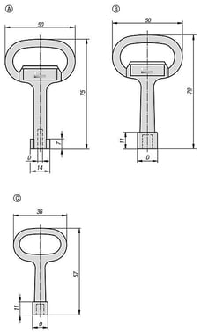 Nøgle 3 mm, Model: A zink K0535.43