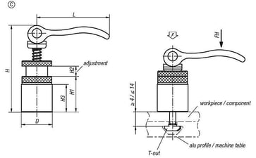 Excentrisk clamp D: 15, Model: C Stål, Sort, Materiale: Aluminium, Materiale: Sort K0754.21150606