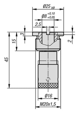 Kuglebøsning med roterende lås stål K1066.151