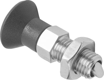 Positioneringsbolt med Quater-turn lås Størrelse: 2 - D1: M12x1,5, D: 6, Model: B, rustfrit stål, K1300.022061
