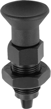 [4059245012596] INDEXING PLUNGER PREMIUM WITH TAPERED INDEXING PIN SIZE: 1 D1: M10X1, D: 5, Model: B WITH LOCKNUT, STEEL K0736.52105