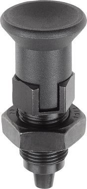 [4059245342983] INDEXING PLUNGER PREMIUM WITH TAPERED INDEXING PIN SIZE: 1 D1: M10X1, D: 5, Model: D WITH LOCKING SLOT WITH LOCKNUT, K0736.54105