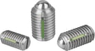 Spring plungers with slot and ball, standard spring force, LONG-LOK secured