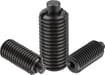 Spring plungers with hexagon socket and flattened thrust pin, steel