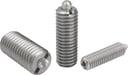 Spring plungers with hexagon socket and thrust pin, stainless steel