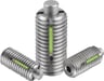 Spring plungers with hexagon socket and flattened thrust pin, stainless steel, LONG-LOK secured