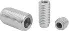 Lateral spring plungers with threaded sleeve, without thrust pin