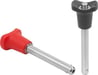 Ball lock pins with L-grip with high shear strength