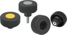 Diverse knurled knobs