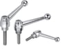 Clamping levers stainless steel external thread