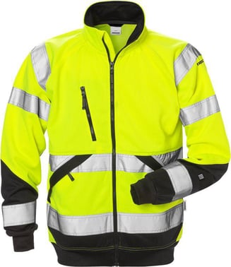Fristads Hi-Vis sweat jacket class 3 7426 SHV Yellow/Black size 3XL 126534-196-3XL