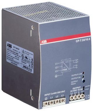 CP-T 24/10.0 Power supply In: 3x400-500VAC Out: 24VDC/10.0A 1SVR427055R0000
