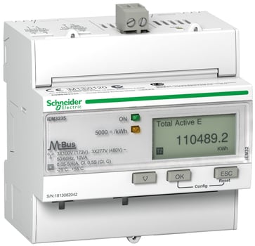 Acti9 3 faset Kilowatt-time måler til montering på DIN skinne, IEM3235 A9MEM3235