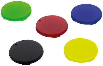 5 dækker med farverne gul, grøn, rød, blå og sort til knapper med et monteringshul på 22,3 eller 30,3 mm 69140