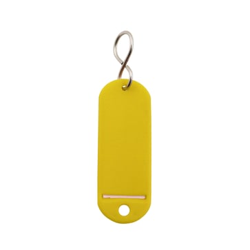 Key tag in plastic with S-type keyring (50 Pcs. Packing) YELLOW 20327120